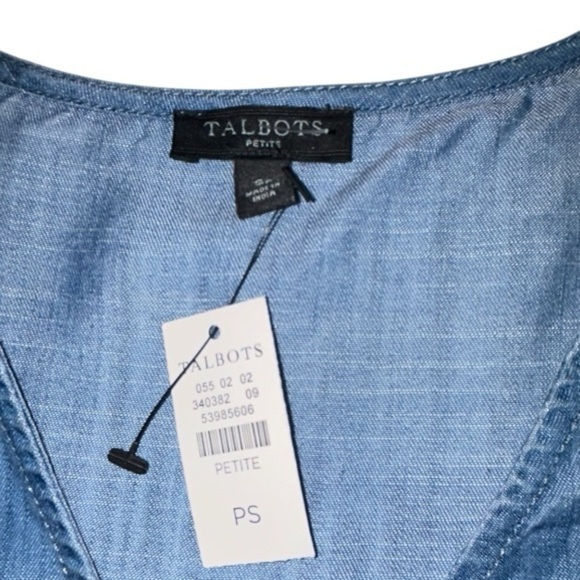Talbots Denim Tie Hem Top – Size Small Petite New with tags - Picture 5 of 7